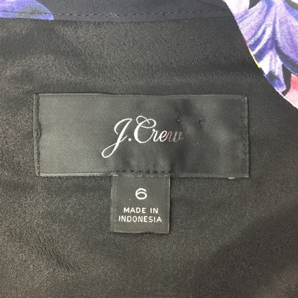 J. Crew Tie Neck Ruffle Midi Dress in Midnight Dutch Floral Size 6 - Picture 11 of 14